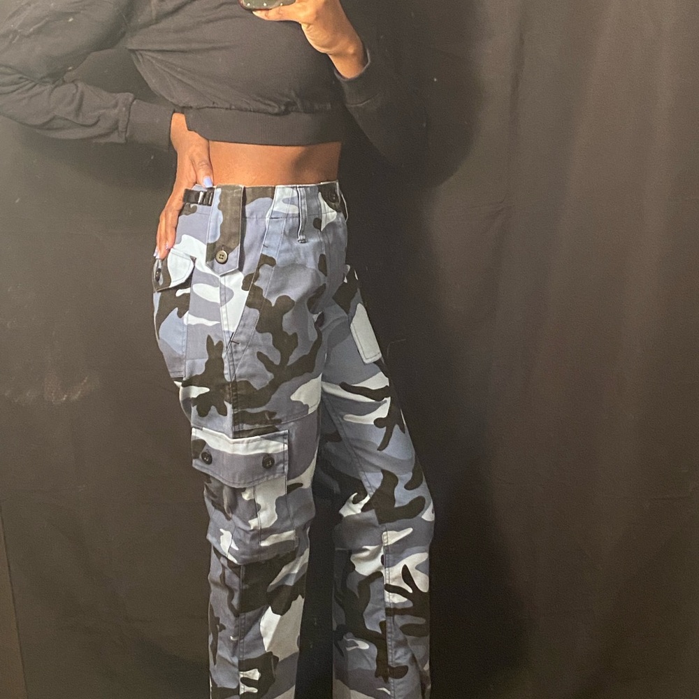 Blue Camo Cargo Pants
